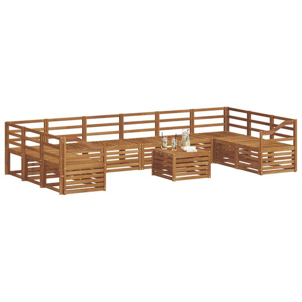 vidaXL Juegos de sof&aacute;s Natural Madera de Acacia S&oacute;lida