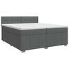 vidaXL Cama box spring con colch&oacute;n Gris oscuro 200 x 200 cm Tela
