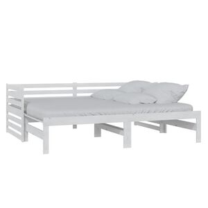 vidaXL Sofá cama extraíble sin colchón blanco 2x(90x200) cm