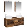 vidaXL Juego de muebles de ba&ntilde;o 5 uds. Madera envejecida