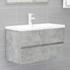 vividaXL Mueble de lavabo madera ingeniería gris hormigón 80x38,5x45cm