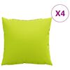 vidaXL Cojines para sof&aacute;, 4 unidades, verde brillante, 60x60 cm, tela