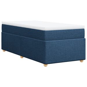 vidaXL Cama box spring con colch&oacute;n tela azul 80x200 cm