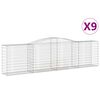 vidaXL Cestas de gaviones 9 uds forma de arco hierro 400x50x100/120 cm