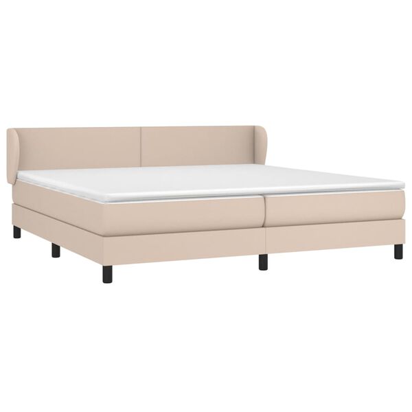 vidaXL Cama box spring con colch&oacute;n cuero sint&eacute;tico capuchino 200x200cm