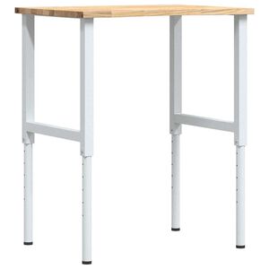 vidaXL Banco de trabajo madera maciza de roble 80x60x(71,5-98) cm