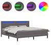 vidaXL Estructura de cama con colch&oacute;n Gris 200 x 200 cm