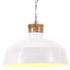 vidaXL L&aacute;mpara colgante industrial 58 cm blanca E27