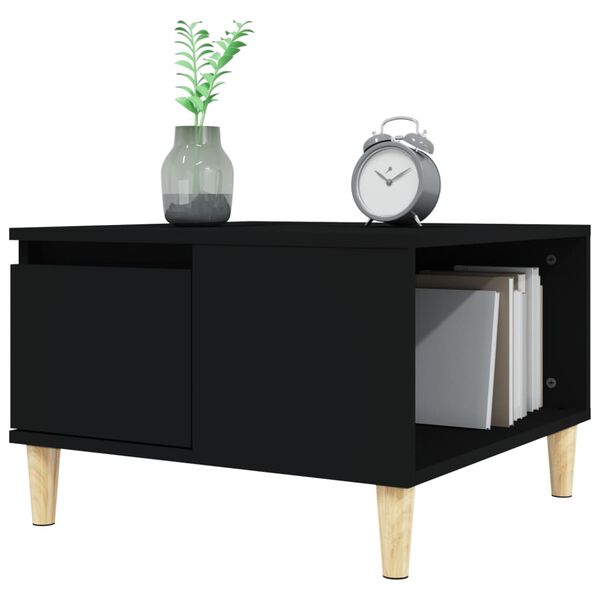 vidaXL Mesa de centro madera contrachapada negro 55x55x36,5 cm