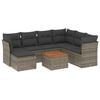 vidaXL Set de sof&aacute;s de jard&iacute;n 8 pzas y cojines rat&aacute;n sint&eacute;tico gris