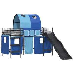 vidaXL Estructura de litera para ni&ntilde;os Negro y azul 99,5 x 190 cm