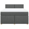 vidaXL Cama box spring con colchón tela gris oscuro 140x200 cm