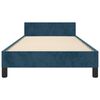 vidaXL Estructura de cama sin colch&oacute;n terciopelo azul oscuro 90x190 cm