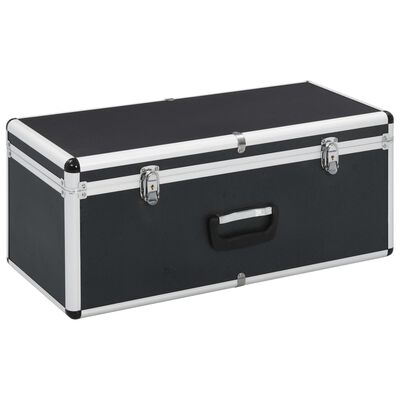 vidaXL Cajas de almacenamiento 2 unidades aluminio negro