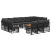 vidaXL Conjunto de sof&aacute;s de exterior 14 uds. Negro y Gris oscuro