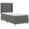 vidaXL Cama tipo Box Spring con tiras LED Gris 90 x 190 cm tela