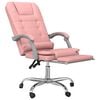 vidaXL Silla de oficina reclinable masaje cuero sint&eacute;tico rosa