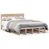 vidaXL Estructura de cama sin colch&oacute;n madera maciza de pino 135x190 cm