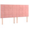 vidaXL Cama box spring con colch&oacute;n terciopelo rosa 180x200 cm