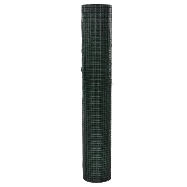 vidaXL Alambrada gallinero galvanizada recubrimiento PVC verde 10x1 m