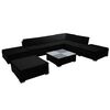vidaXL Set de sof&aacute;s de jard&iacute;n 8 piezas y cojines rat&aacute;n sint&eacute;tico negro