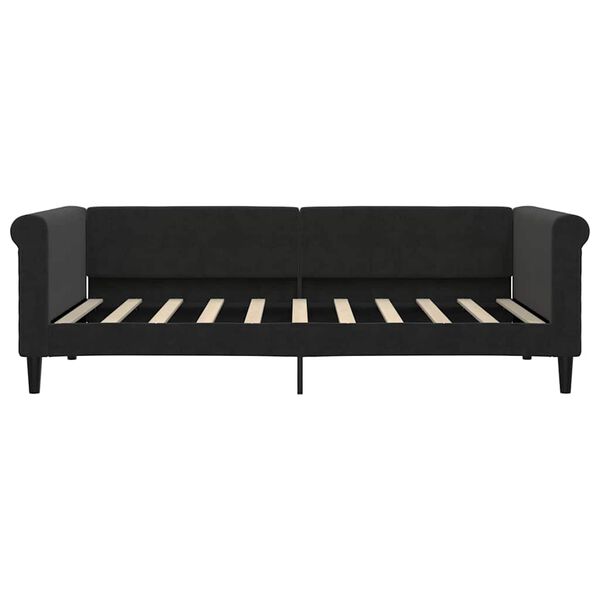 vidaXL Sof&aacute; cama sin colch&oacute;n terciopelo negro 90x190 cm