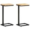 vidaXL Mesitas auxiliares 2 uds madera mango rugosa 31,5x24,5x64,5 cm