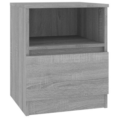 vidaXL Mesitas noche 2 uds madera ingeniería gris Sonoma 40x40x50 cm