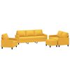 vidaXL Juego de sof&aacute;s con cojines 4 piezas tela amarillo claro