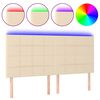vidaXL Cabecero con luces LED tela crema 200x5x118/128 cm