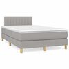 vidaXL Cama box spring con colch&oacute;n y LED tela gris claro 120x190 cm