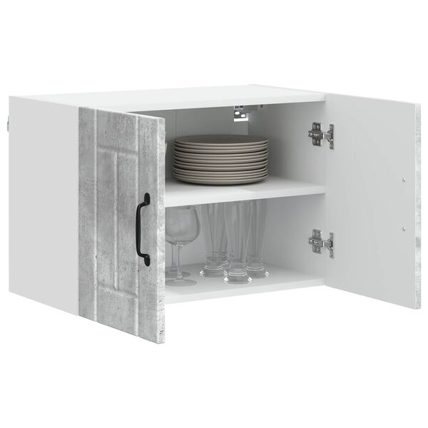 vidaXL Gabinetes de pared de cocina con puerta 2 pcs Gris Concreto