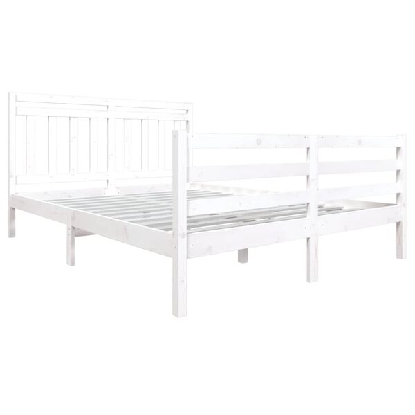 vidaXL Estructura de cama de madera maciza blanco 150x200 cm