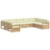 vidaXL Conjunto de sof&aacute;s de exterior 9 uds. Blanco y Crema