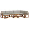 vidaXL Conjunto de sof&aacute;s de exterior 9 uds. Gris Natural y Claro
