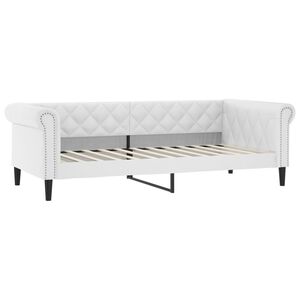vidaXL Sof&aacute; cama cuero sint&eacute;tico blanco 80x200 cm