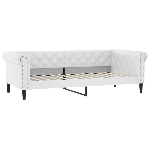 vidaXL Sof&aacute; cama cuero sint&eacute;tico blanco 80x200 cm