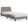 vidaXL Estructura de cama con cabecero Dover tela taupe 80x200cm