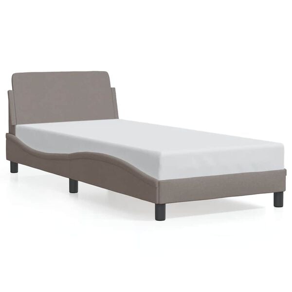 vidaXL Estructura de cama con cabecero Dover tela taupe 80x200cm