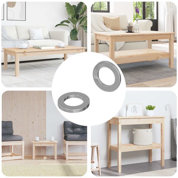 vidaXL Arandelas 2 pcs Plateado 10 x 10 x 1,2 mm Acero