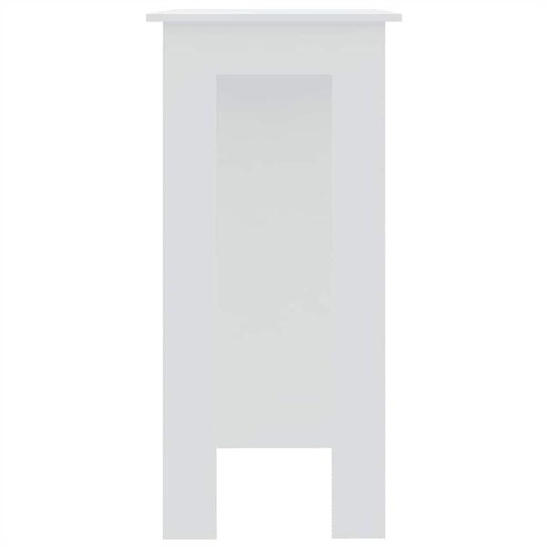 vidaXL Mesa bar con estante madera contrachapada blanco 102x50x103,5cm