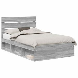 vidaXL Estructura de cama con cabecera Gris Sonoma 120 x 200 cm