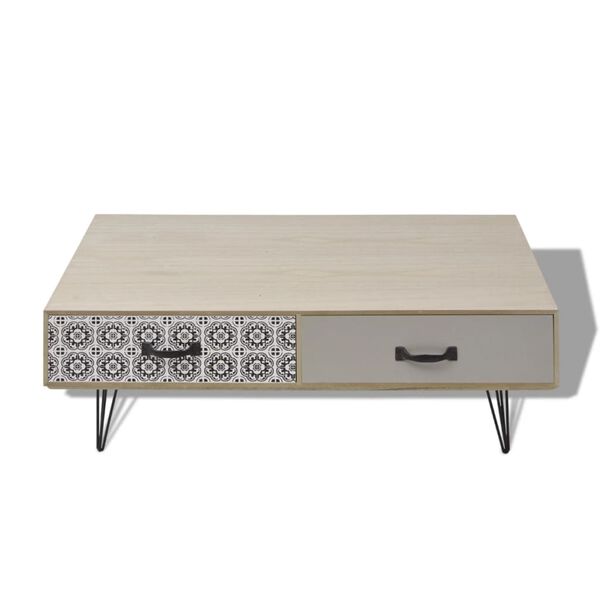 vidaXL Mesa de centro beige 100x60x35 cm