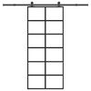 vidaXL Puerta corredera con set herrajes vidrio ESG aluminio 90x205 cm