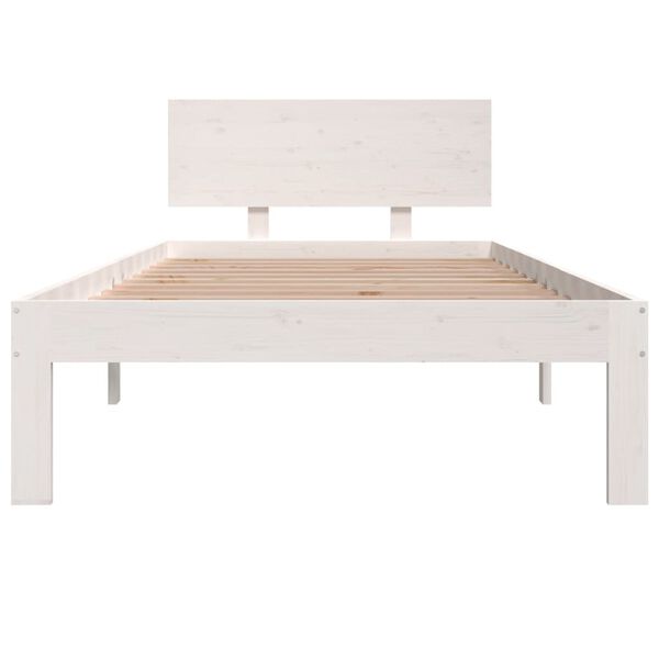vidaXL Estructura de cama individual sin colch&oacute;n blanco 90x190 cm