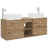 vidaXL Juego de Muebles de Ba&ntilde;o 3 uds. Roble artisan 129 x 41 x 80 cm