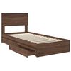vidaXL Cama con almacenamiento con cabecera Roble Marr&oacute;n 90 x 190 cm