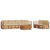 vidaXL Conjunto de sof&aacute;s de exterior 7 uds. Natural y Beige