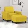 vidaXL Sill&oacute;n con taburete tela amarillo claro 60 cm