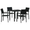 vidaXL Conjunto de Comedor de Jard&iacute;n 5 uds. Negro